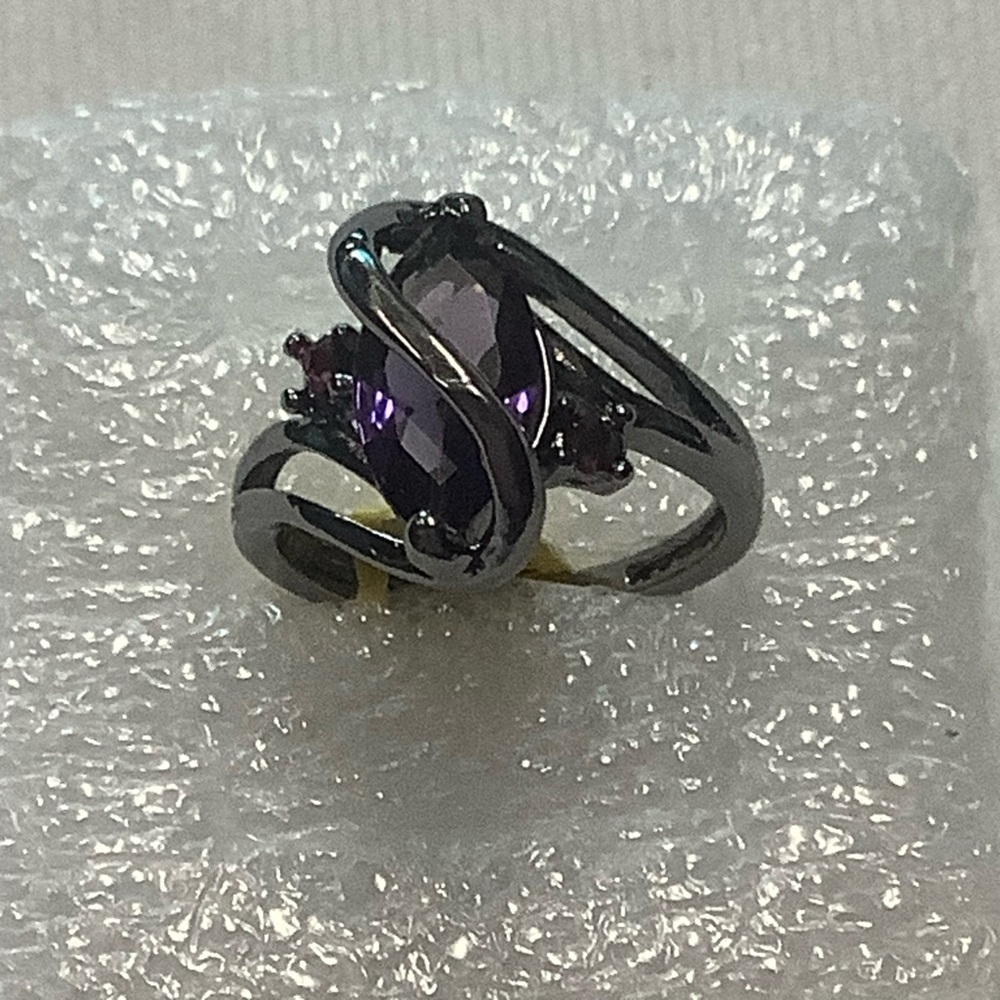Elegant Simulated Purple Diamond Gemstone Ring